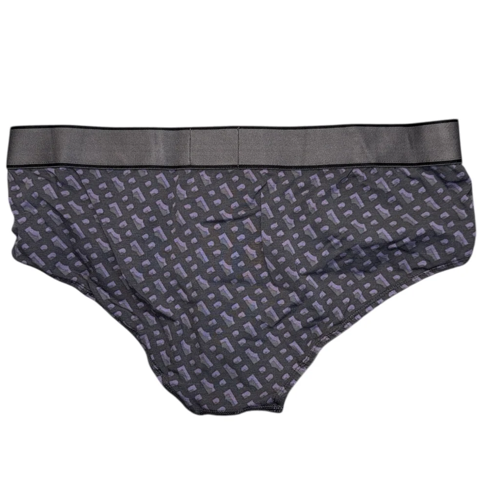 Men's Hugo Boss‎ Gray and Purple Cotton Briefs Men's Size Medium New